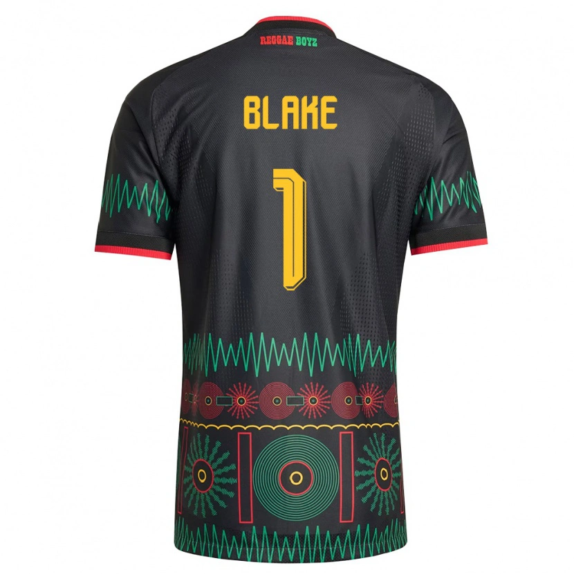 Danxen Mujer Camiseta Jamaica Andre Blake #1 Negro Rojo Amarillo 2ª Equipación 26-28 La Camisa México