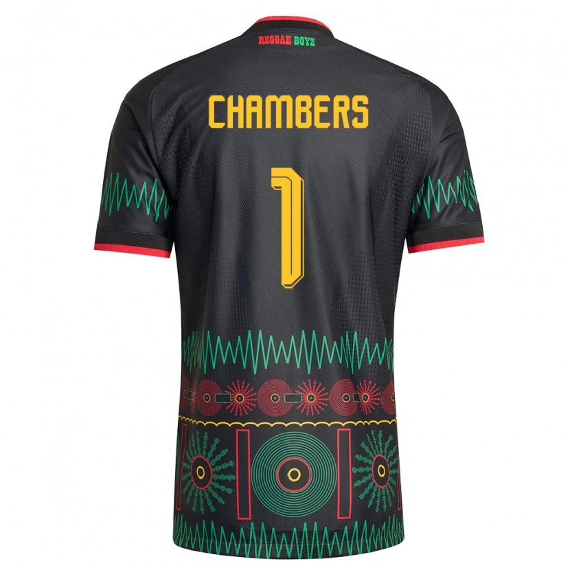 Danxen Mujer Camiseta Jamaica Tafari Chambers #1 Negro Rojo Amarillo 2ª Equipación 26-28 La Camisa México