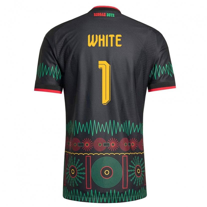 Danxen Mujer Camiseta Jamaica O'mario White #1 Negro Rojo Amarillo 2ª Equipación 26-28 La Camisa México