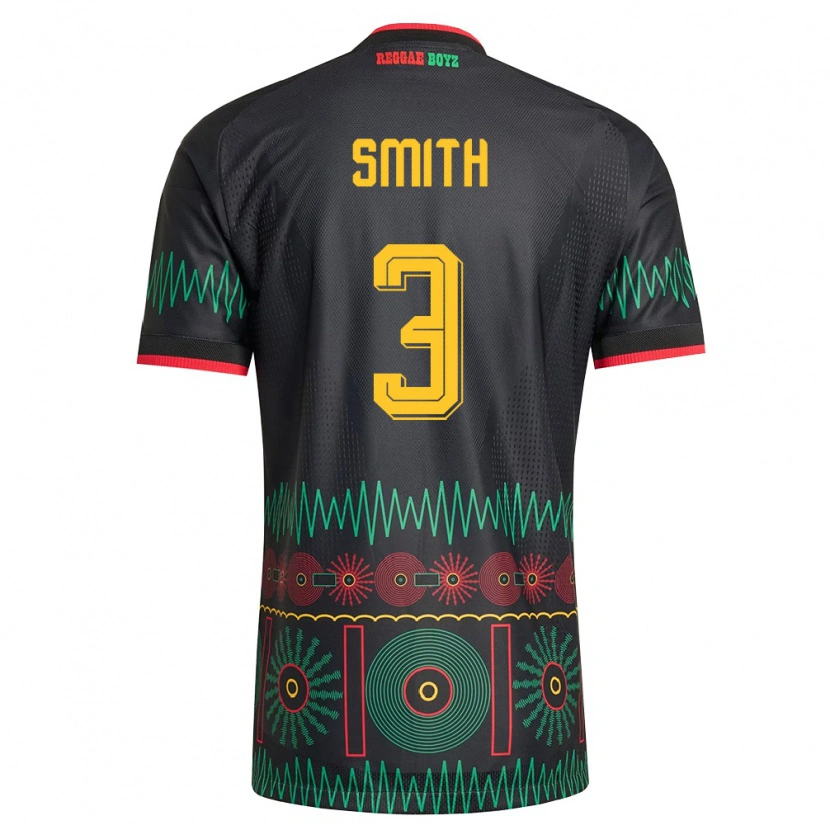 Danxen Mujer Camiseta Jamaica Kieran Smith #3 Negro Rojo Amarillo 2ª Equipación 26-28 La Camisa México
