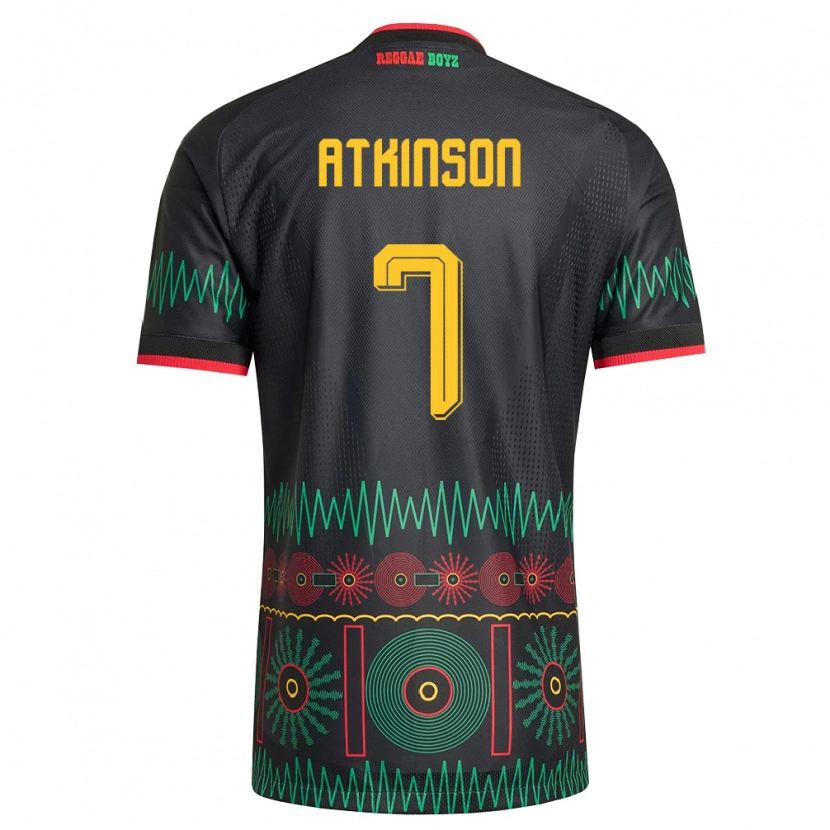Danxen Mujer Camiseta Jamaica Natoya Atkinson #7 Negro Rojo Amarillo 2ª Equipación 26-28 La Camisa México