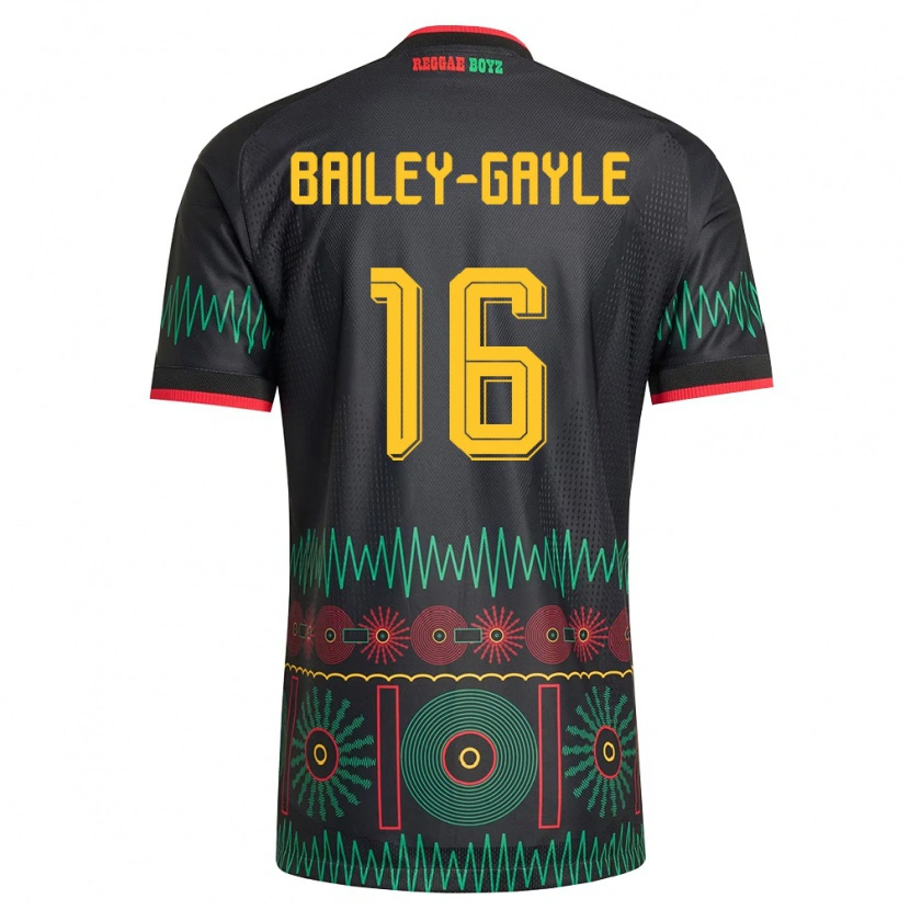 Danxen Mujer Camiseta Jamaica Paige Bailey-Gayle #16 Negro Rojo Amarillo 2ª Equipación 26-28 La Camisa México