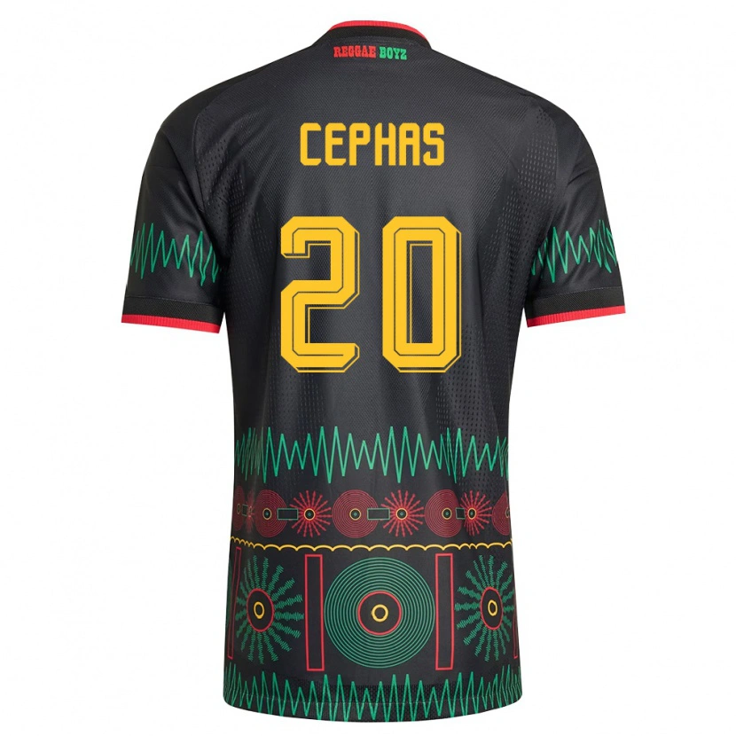 Danxen Mujer Camiseta Jamaica Renaldo Cephas #20 Negro Rojo Amarillo 2ª Equipación 26-28 La Camisa México