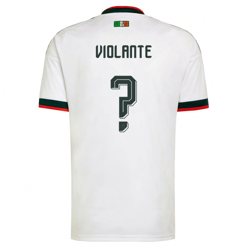 Danxen Mujer Camiseta México Isaías Violante #0 Blanco Borgoña Verde 2ª Equipación 26-28 La Camisa México
