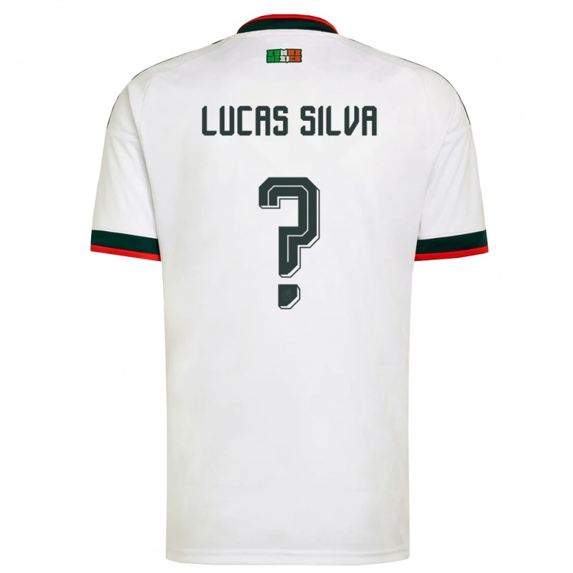 Danxen Mujer Camiseta México Lucas Silva #0 Blanco Borgoña Verde 2ª Equipación 26-28 La Camisa México