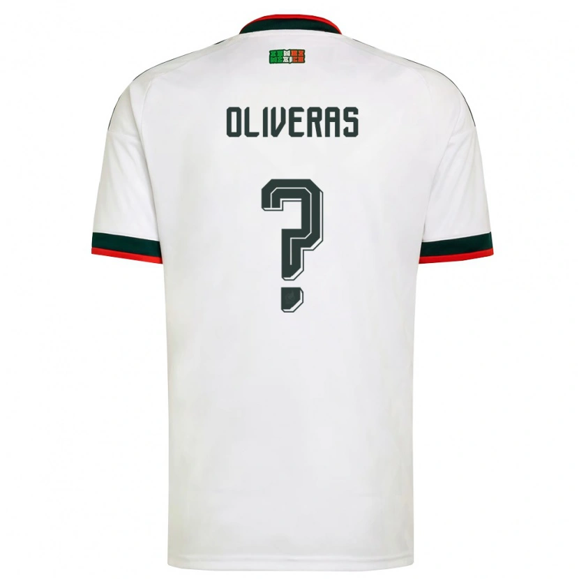 Danxen Mujer Camiseta México Róbert Oliveras #0 Blanco Borgoña Verde 2ª Equipación 26-28 La Camisa México