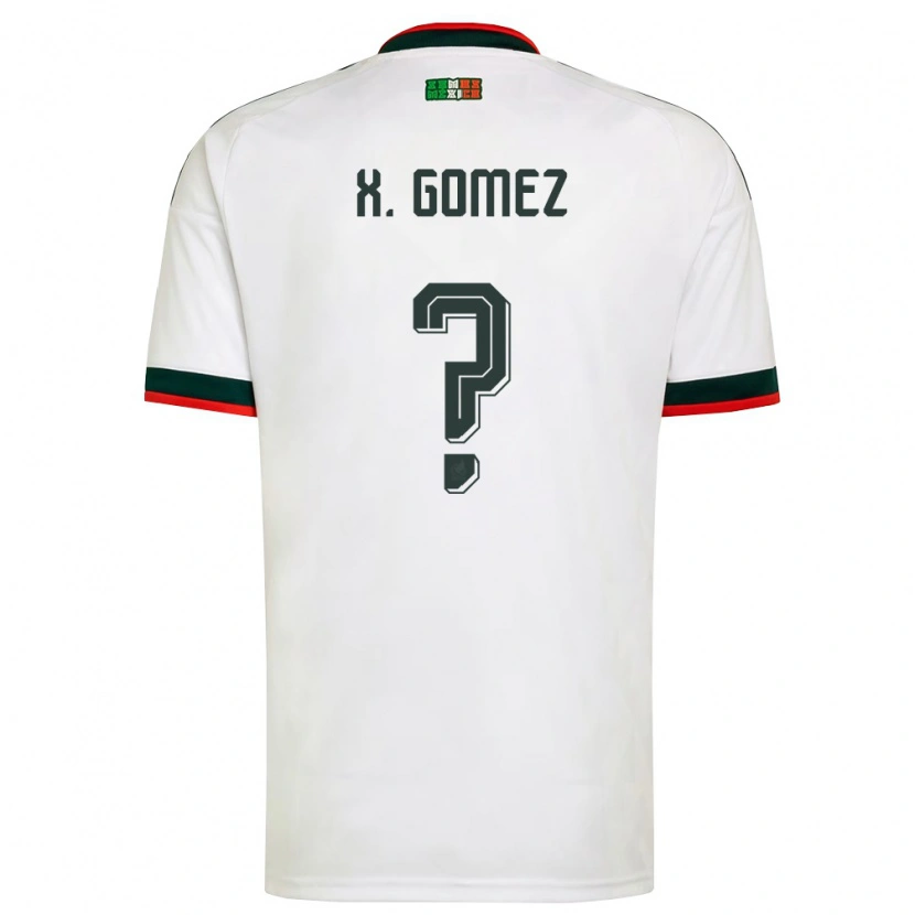 Danxen Mujer Camiseta México Xavier Gómez #0 Blanco Borgoña Verde 2ª Equipación 26-28 La Camisa México