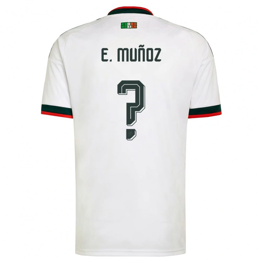 Danxen Mujer Camiseta México Emiliano Muñoz #0 Blanco Borgoña Verde 2ª Equipación 26-28 La Camisa México