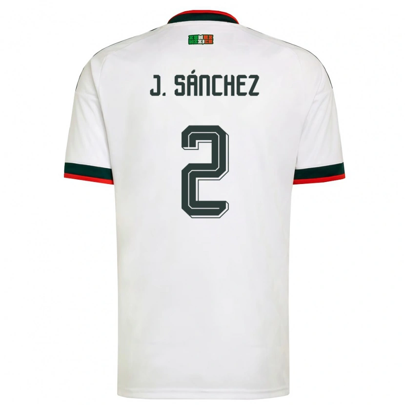 Danxen Mujer Camiseta México Jorge Sánchez #2 Blanco Borgoña Verde 2ª Equipación 26-28 La Camisa México