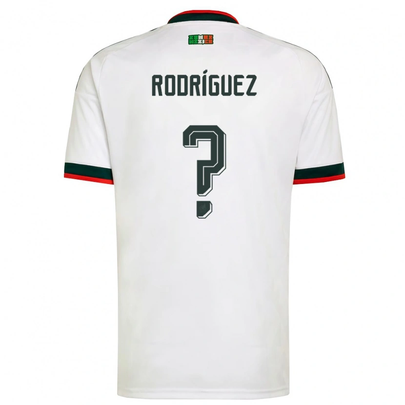 Danxen Mujer Camiseta México Carlos Rodríguez #0 Blanco Borgoña Verde 2ª Equipación 26-28 La Camisa México