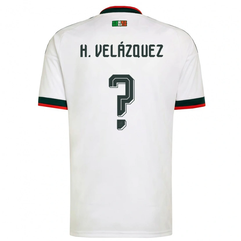 Danxen Mujer Camiseta México Héber Velázquez #0 Blanco Borgoña Verde 2ª Equipación 26-28 La Camisa México
