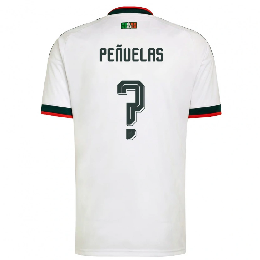 Danxen Mujer Camiseta México Maximo Peñuelas #0 Blanco Borgoña Verde 2ª Equipación 26-28 La Camisa México