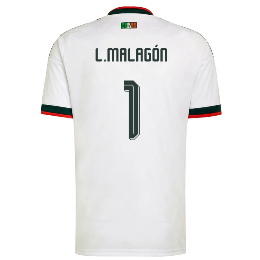 Danxen Mujer Camiseta México Luis Malagón #1 Blanco Borgoña Verde 2ª Equipación 26-28 La Camisa México