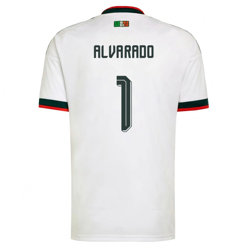 Danxen Mujer Camiseta México Emily Alvarado #1 Blanco Borgoña Verde 2ª Equipación 26-28 La Camisa México