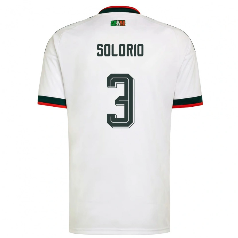Danxen Mujer Camiseta México Gael Solorio #3 Blanco Borgoña Verde 2ª Equipación 26-28 La Camisa México