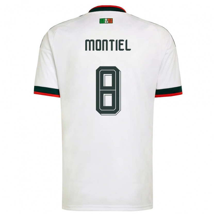 Danxen Mujer Camiseta México Elías Montiel #8 Blanco Borgoña Verde 2ª Equipación 26-28 La Camisa México