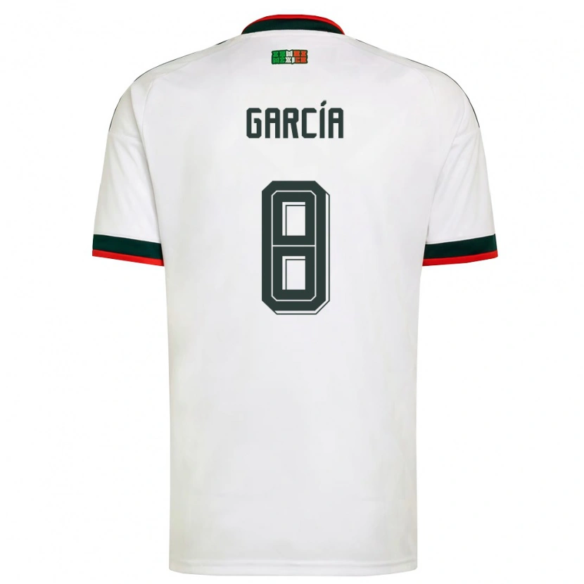 Danxen Mujer Camiseta México Gael García #8 Blanco Borgoña Verde 2ª Equipación 26-28 La Camisa México