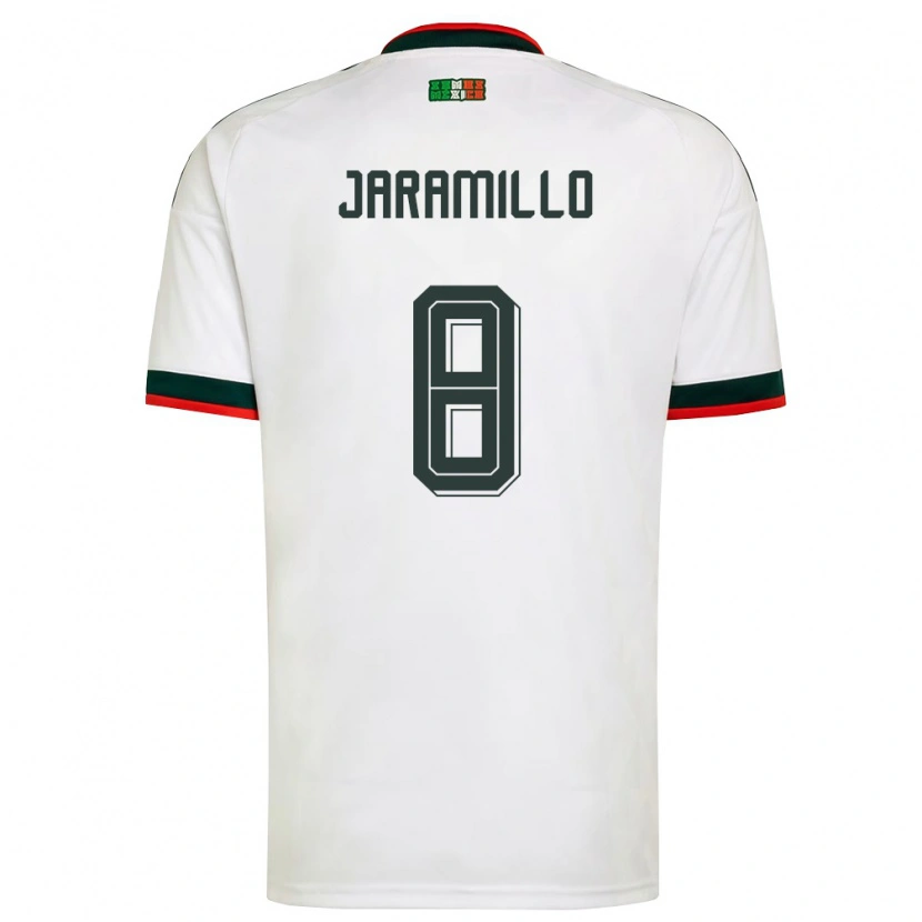 Danxen Mujer Camiseta México Carolina Jaramillo #8 Blanco Borgoña Verde 2ª Equipación 26-28 La Camisa México