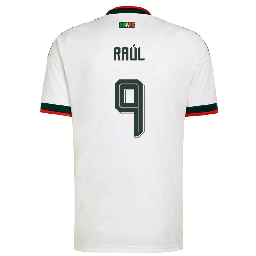 Danxen Mujer Camiseta México Raúl Jiménez #9 Blanco Borgoña Verde 2ª Equipación 26-28 La Camisa México