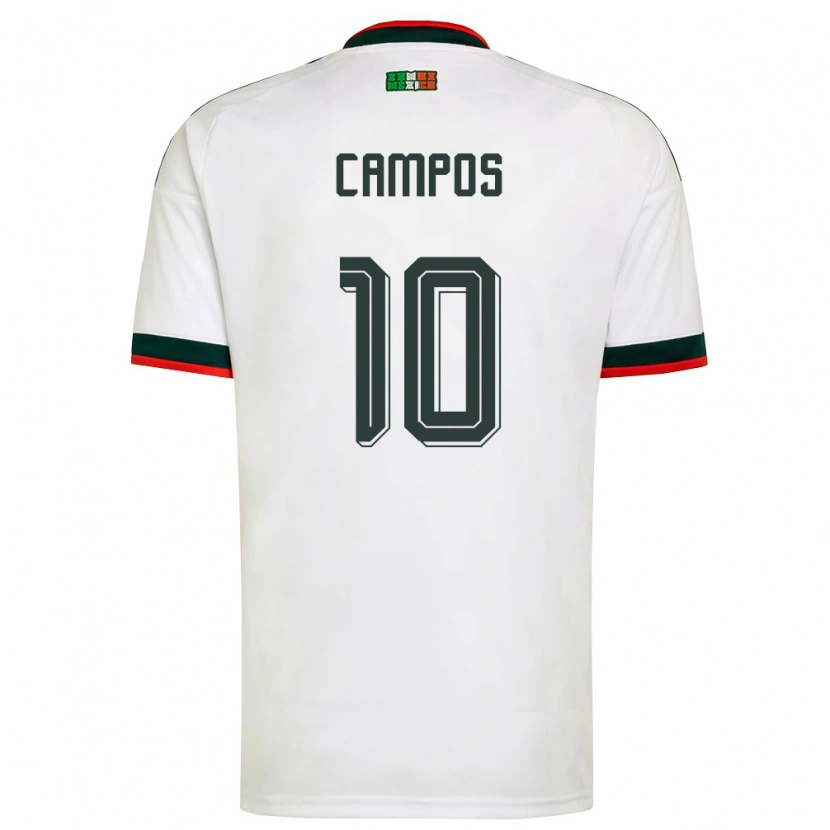 Danxen Mujer Camiseta México Karel Campos #10 Blanco Borgoña Verde 2ª Equipación 26-28 La Camisa México