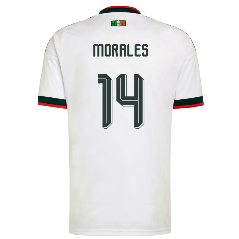 Danxen Mujer Camiseta México Amaury Morales #14 Blanco Borgoña Verde 2ª Equipación 26-28 La Camisa México