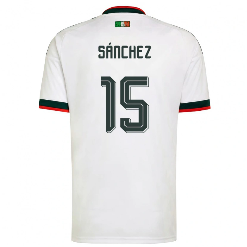 Danxen Mujer Camiseta México Eliud Sánchez #15 Blanco Borgoña Verde 2ª Equipación 26-28 La Camisa México
