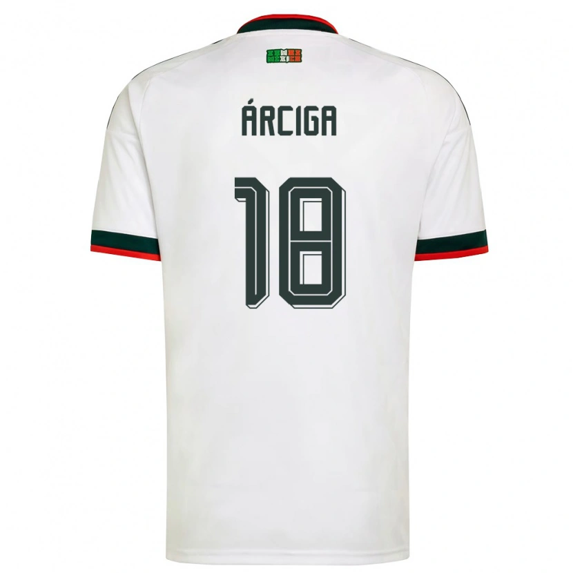 Danxen Mujer Camiseta México Ramiro Árciga #18 Blanco Borgoña Verde 2ª Equipación 26-28 La Camisa México