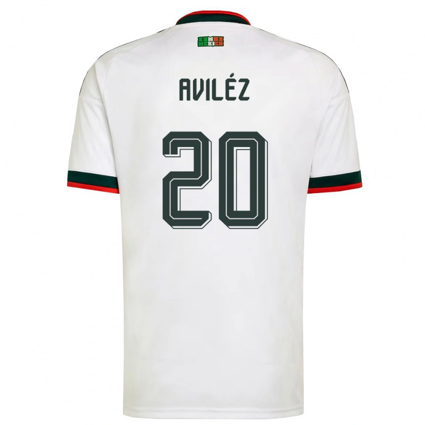 Danxen Mujer Camiseta México Aylin Avilez #20 Blanco Borgoña Verde 2ª Equipación 26-28 La Camisa México