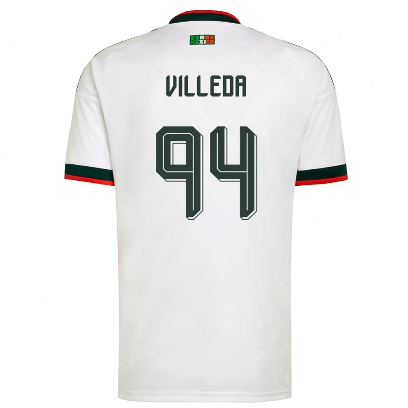 Danxen Mujer Camiseta México Melany Villeda #94 Blanco Borgoña Verde 2ª Equipación 26-28 La Camisa México