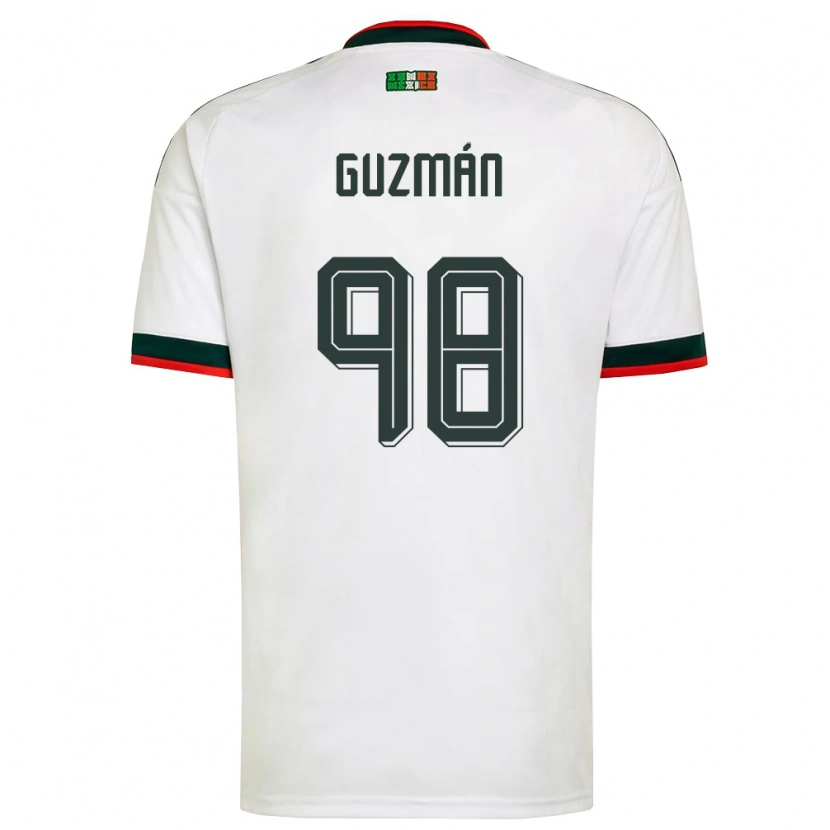 Danxen Mujer Camiseta México Kinberly Guzman #98 Blanco Borgoña Verde 2ª Equipación 26-28 La Camisa México