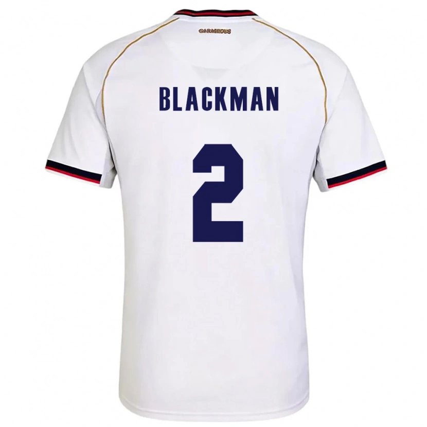 Danxen Mujer Camiseta Panamá César Blackman #2 Blanco Rojo 2ª Equipación 26-28 La Camisa México