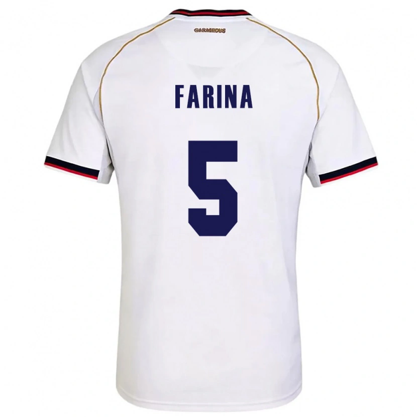 Danxen Mujer Camiseta Panamá Edgardo Fariña #5 Blanco Rojo 2ª Equipación 26-28 La Camisa México