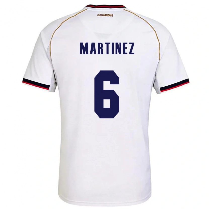 Danxen Mujer Camiseta Panamá Cristian Martínez #6 Blanco Rojo 2ª Equipación 26-28 La Camisa México