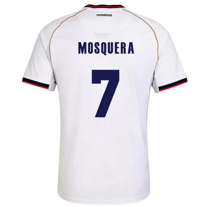 Danxen Mujer Camiseta Panamá Rafael Mosquera #7 Blanco Rojo 2ª Equipación 26-28 La Camisa México