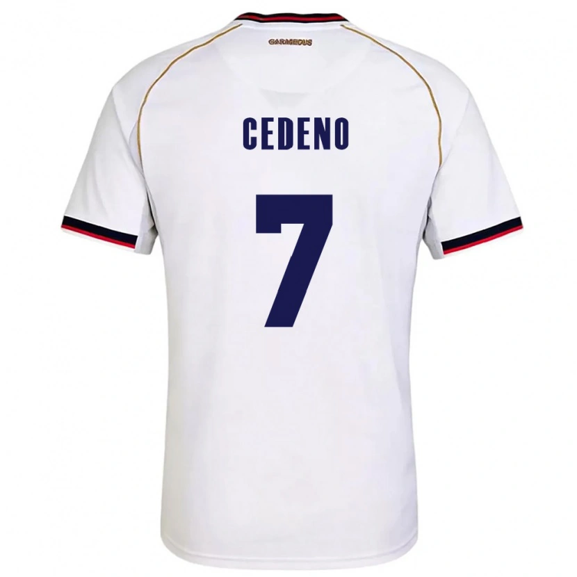 Danxen Mujer Camiseta Panamá Emily Cedeño #7 Blanco Rojo 2ª Equipación 26-28 La Camisa México