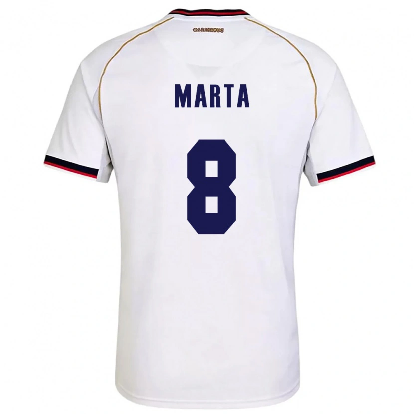 Danxen Mujer Camiseta Panamá Aldair Marta #8 Blanco Rojo 2ª Equipación 26-28 La Camisa México