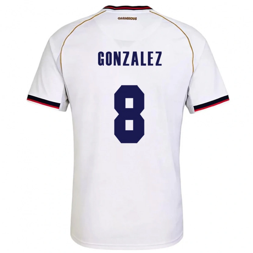 Danxen Mujer Camiseta Panamá Schiandra González #8 Blanco Rojo 2ª Equipación 26-28 La Camisa México