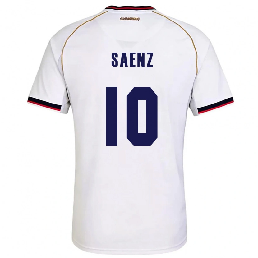 Danxen Mujer Camiseta Panamá Gloria Sáenz #10 Blanco Rojo 2ª Equipación 26-28 La Camisa México
