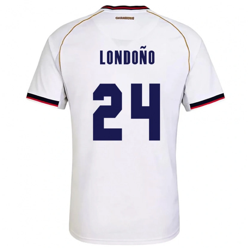 Danxen Mujer Camiseta Panamá Azarias Londoño #24 Blanco Rojo 2ª Equipación 26-28 La Camisa México