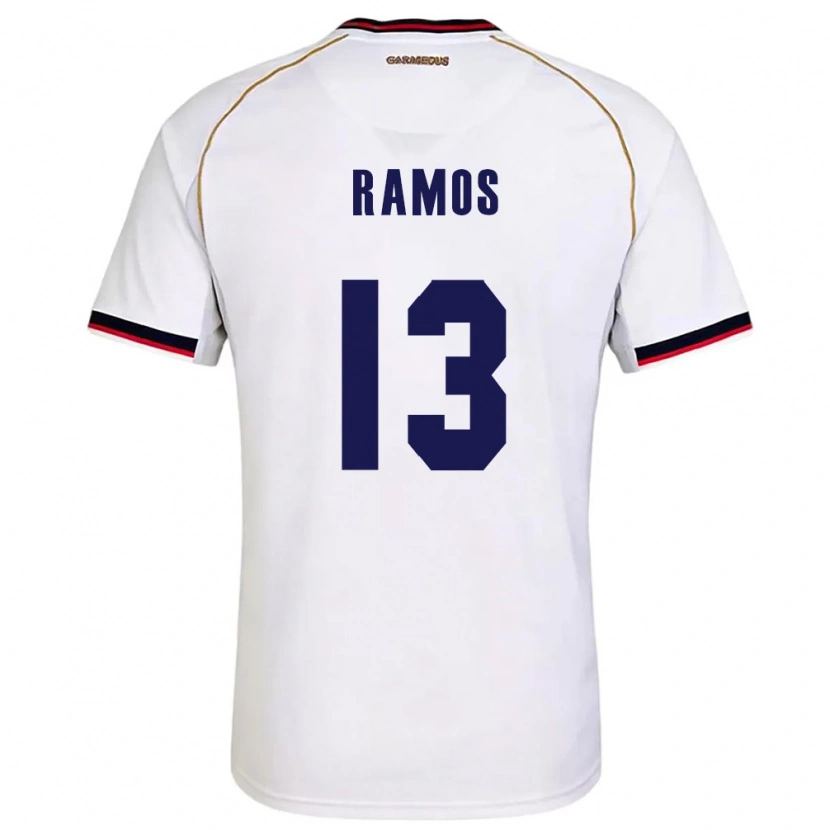 Danxen Mujer Camiseta Panamá Jiovany Ramos #13 Blanco Rojo 2ª Equipación 26-28 La Camisa México