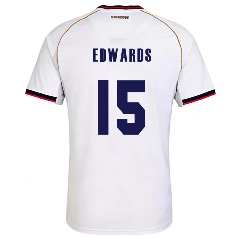 Danxen Mujer Camiseta Panamá Emanuel Edwards #15 Blanco Rojo 2ª Equipación 26-28 La Camisa México