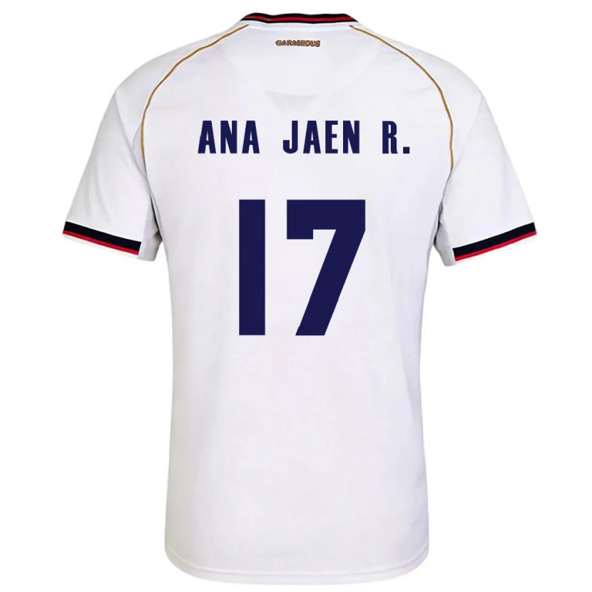 Danxen Mujer Camiseta Panamá Ana Jaén Rodríguez #17 Blanco Rojo 2ª Equipación 26-28 La Camisa México