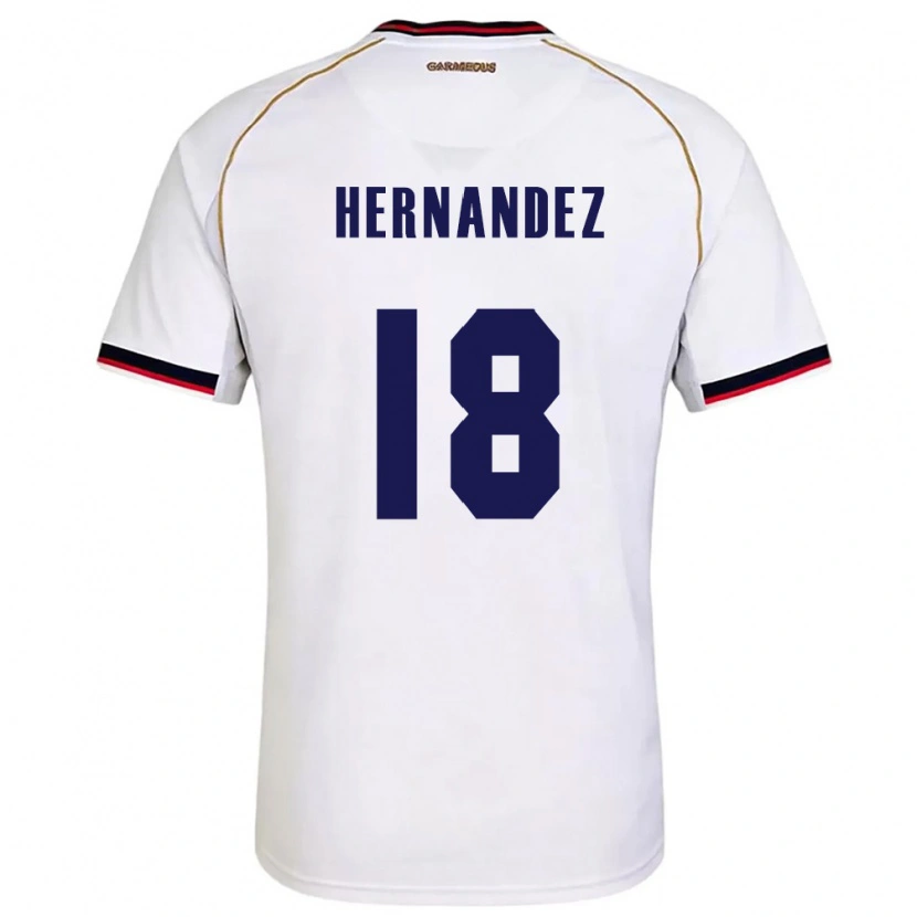 Danxen Mujer Camiseta Panamá Erika Hernández #18 Blanco Rojo 2ª Equipación 26-28 La Camisa México