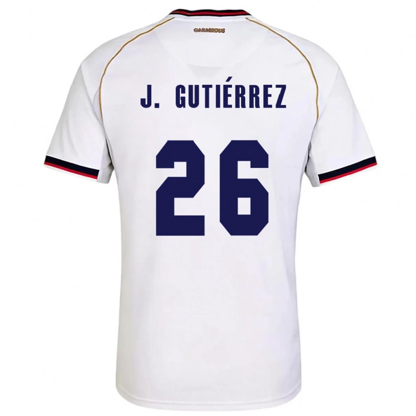 Danxen Mujer Camiseta Panamá Jorge Gutiérrez #26 Blanco Rojo 2ª Equipación 26-28 La Camisa México