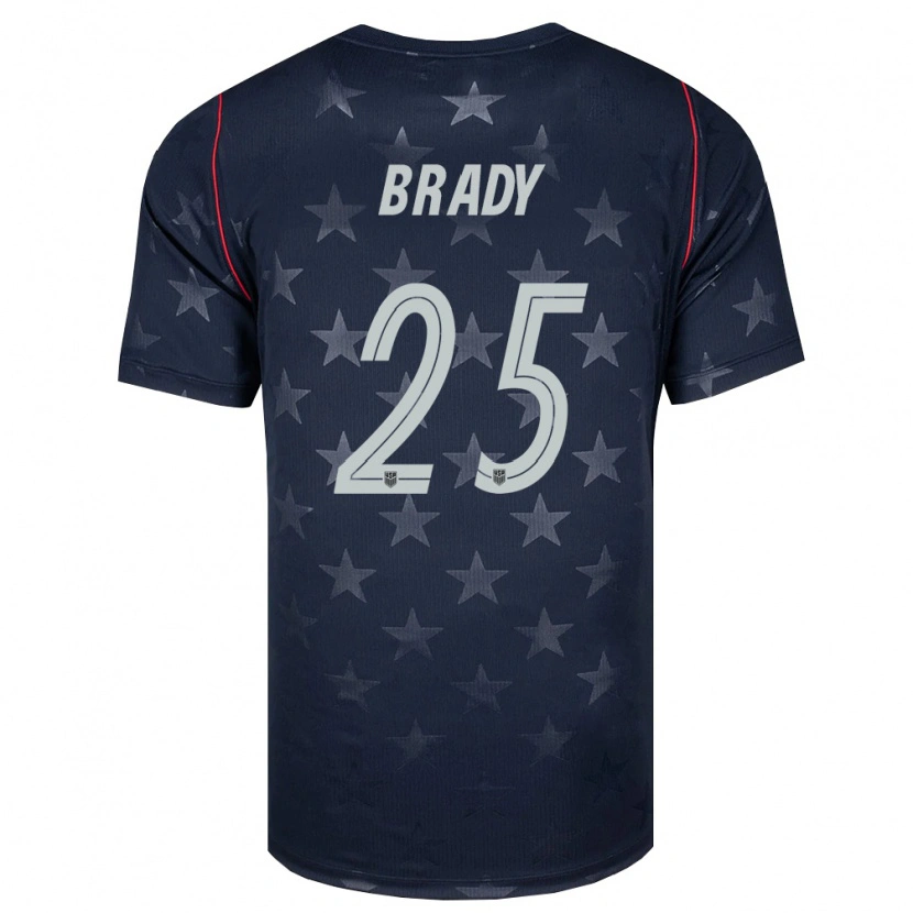 Danxen Mujer Camiseta Estados Unidos Chris Brady #25 Negro Blanco Rojo 2ª Equipación 26-28 La Camisa México
