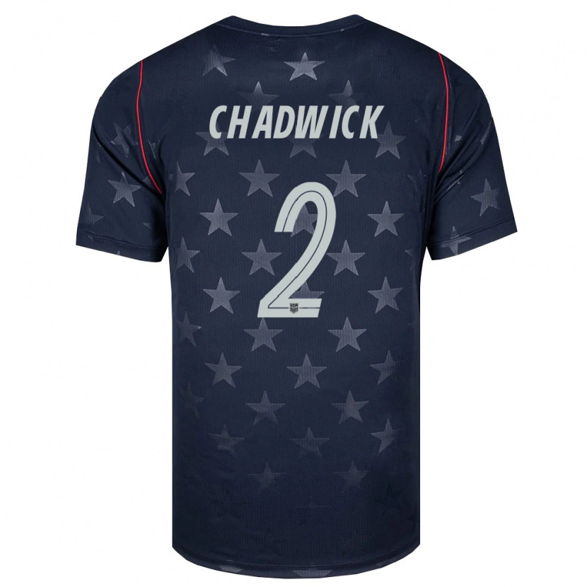 Danxen Mujer Camiseta Estados Unidos Eddie Chadwick #2 Negro Blanco Rojo 2ª Equipación 26-28 La Camisa México