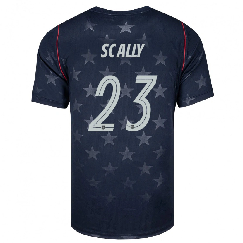 Danxen Mujer Camiseta Estados Unidos Joe Scally #23 Negro Blanco Rojo 2ª Equipación 26-28 La Camisa México