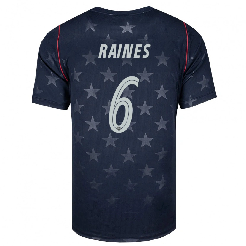 Danxen Mujer Camiseta Estados Unidos Brooklyn Raines #6 Negro Blanco Rojo 2ª Equipación 26-28 La Camisa México