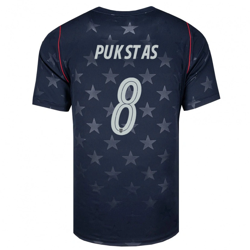 Danxen Mujer Camiseta Estados Unidos Rokas Pukstas #8 Negro Blanco Rojo 2ª Equipación 26-28 La Camisa México