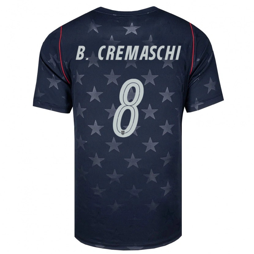 Danxen Mujer Camiseta Estados Unidos Benjamin Cremaschi #8 Negro Blanco Rojo 2ª Equipación 26-28 La Camisa México